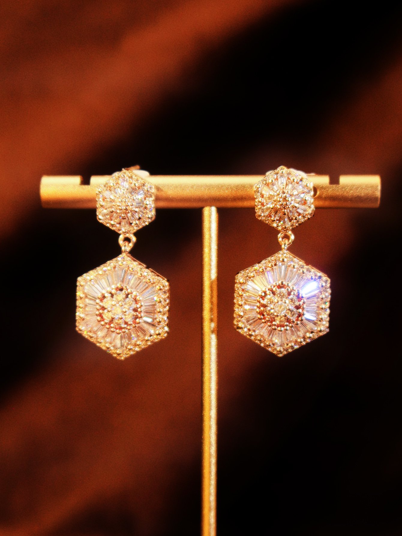 Gold Texture Danglers