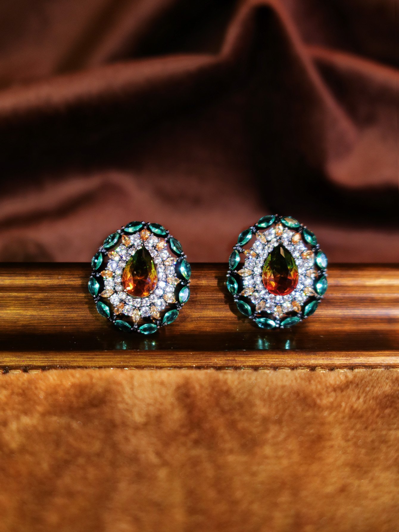 Multi Texture Stud Earrings