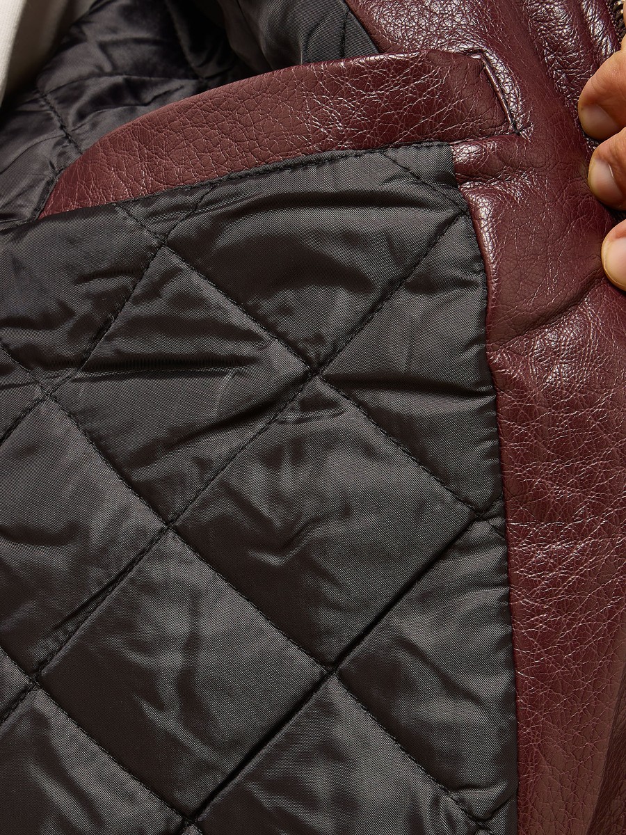 Colourblock Pleather Racer Jacket