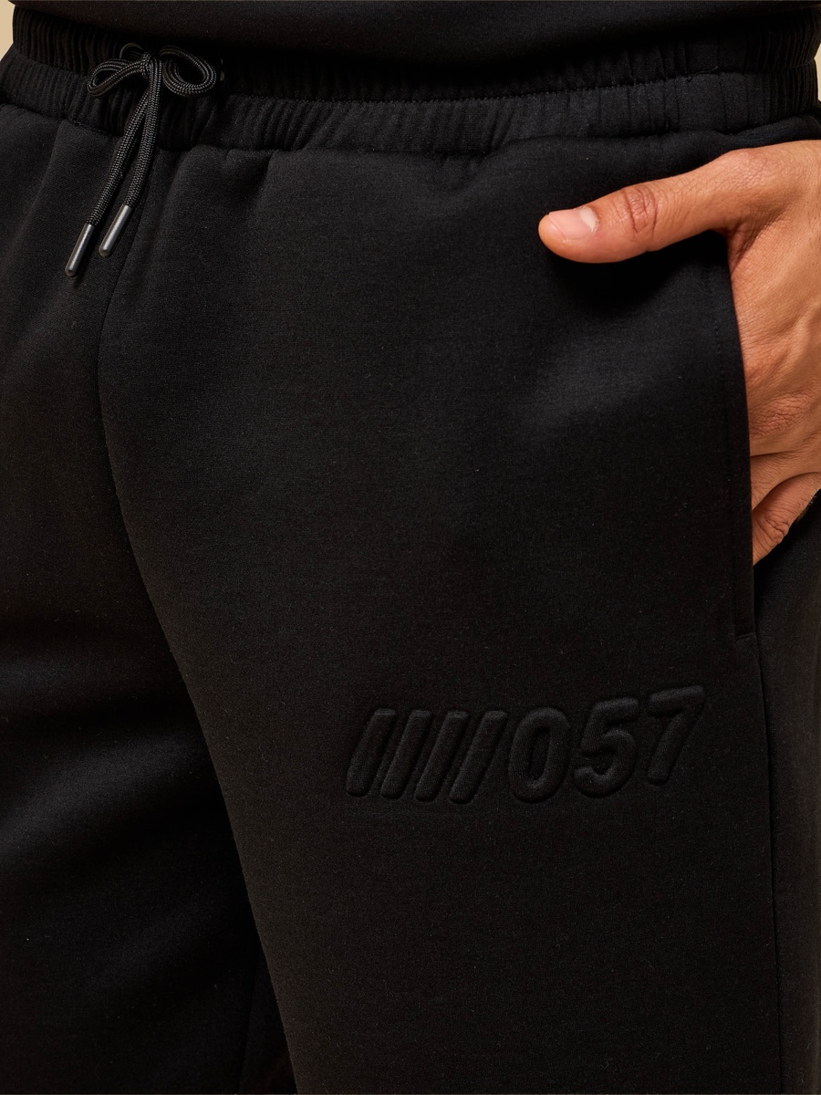 Embossed Relaxed Fit Scuba Shorts