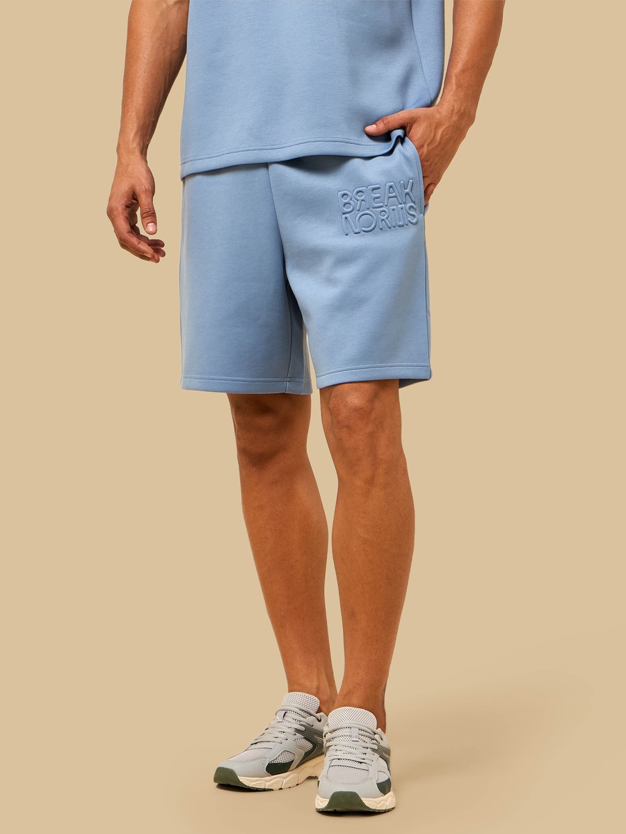Embossed Relaxed Fit Scuba Shorts