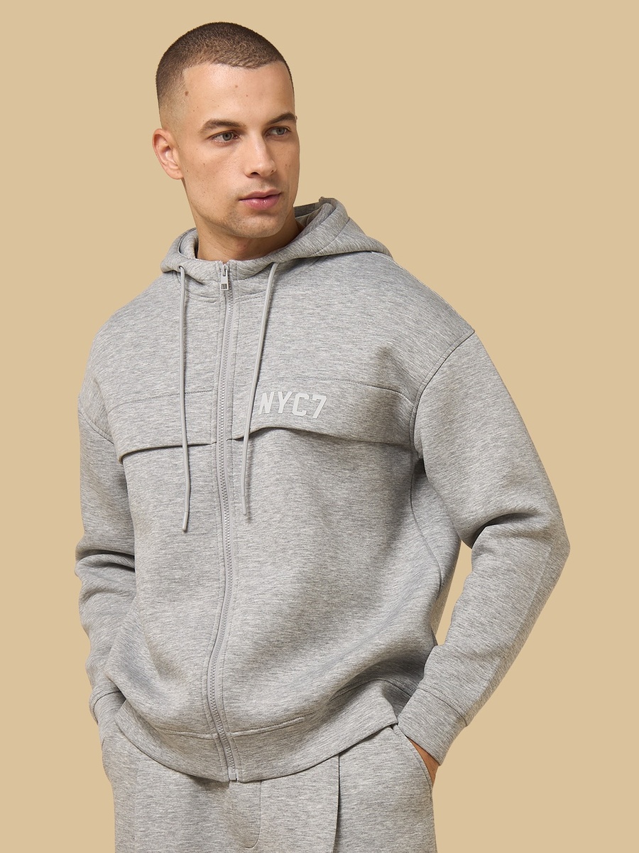 Scuba Oversized Zip Through Hoodie