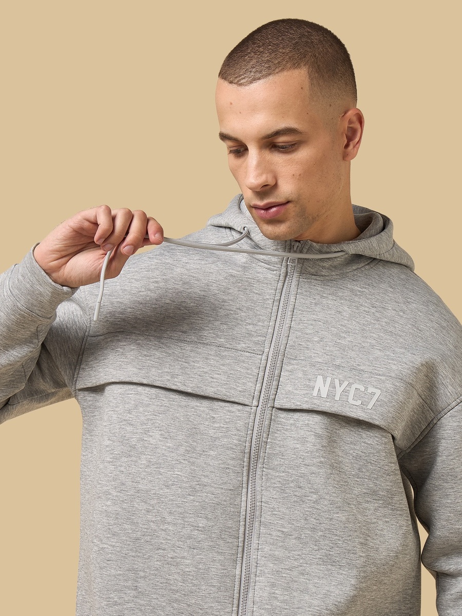 Scuba Oversized Zip Through Hoodie