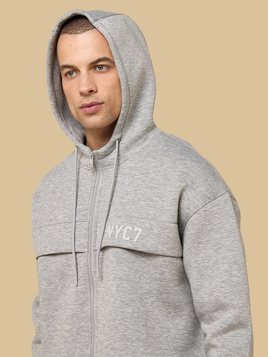 Scuba Oversized Zip Through Hoodie