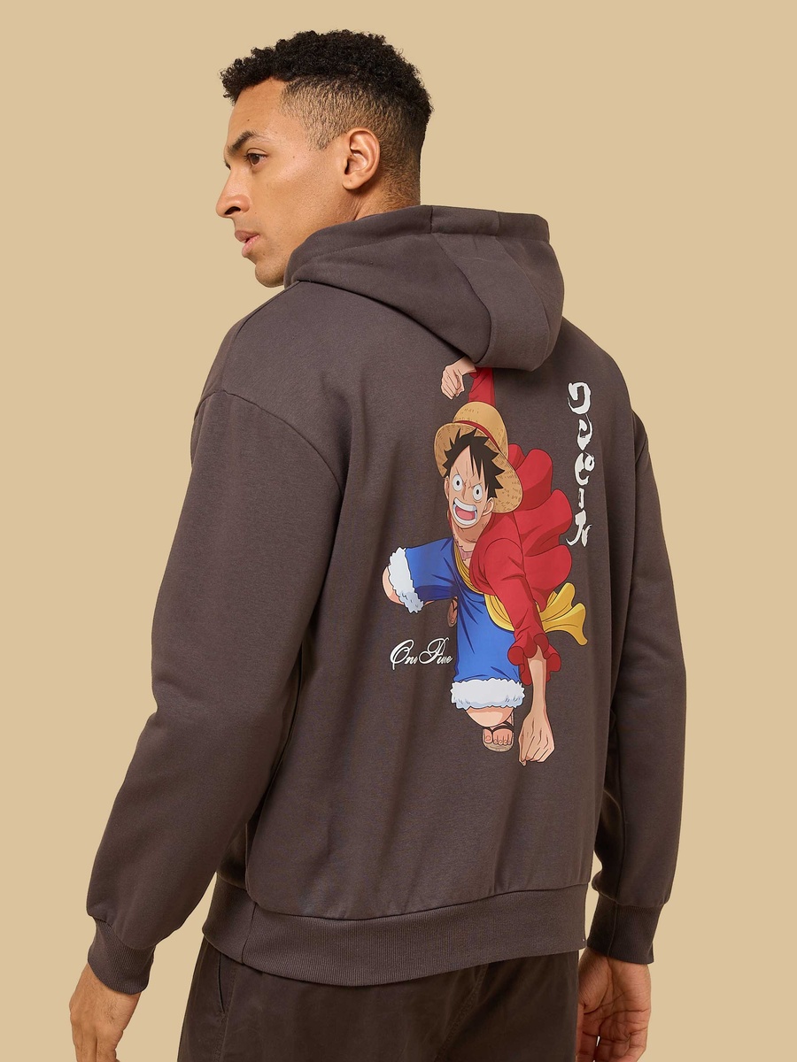 One Piece Print Hooded Sweatshirt