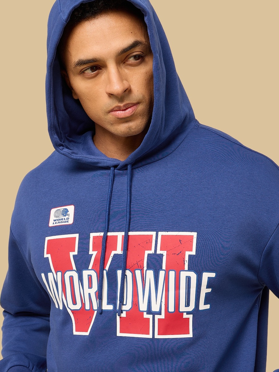 Printed Oversized Hooded Sweatshirt