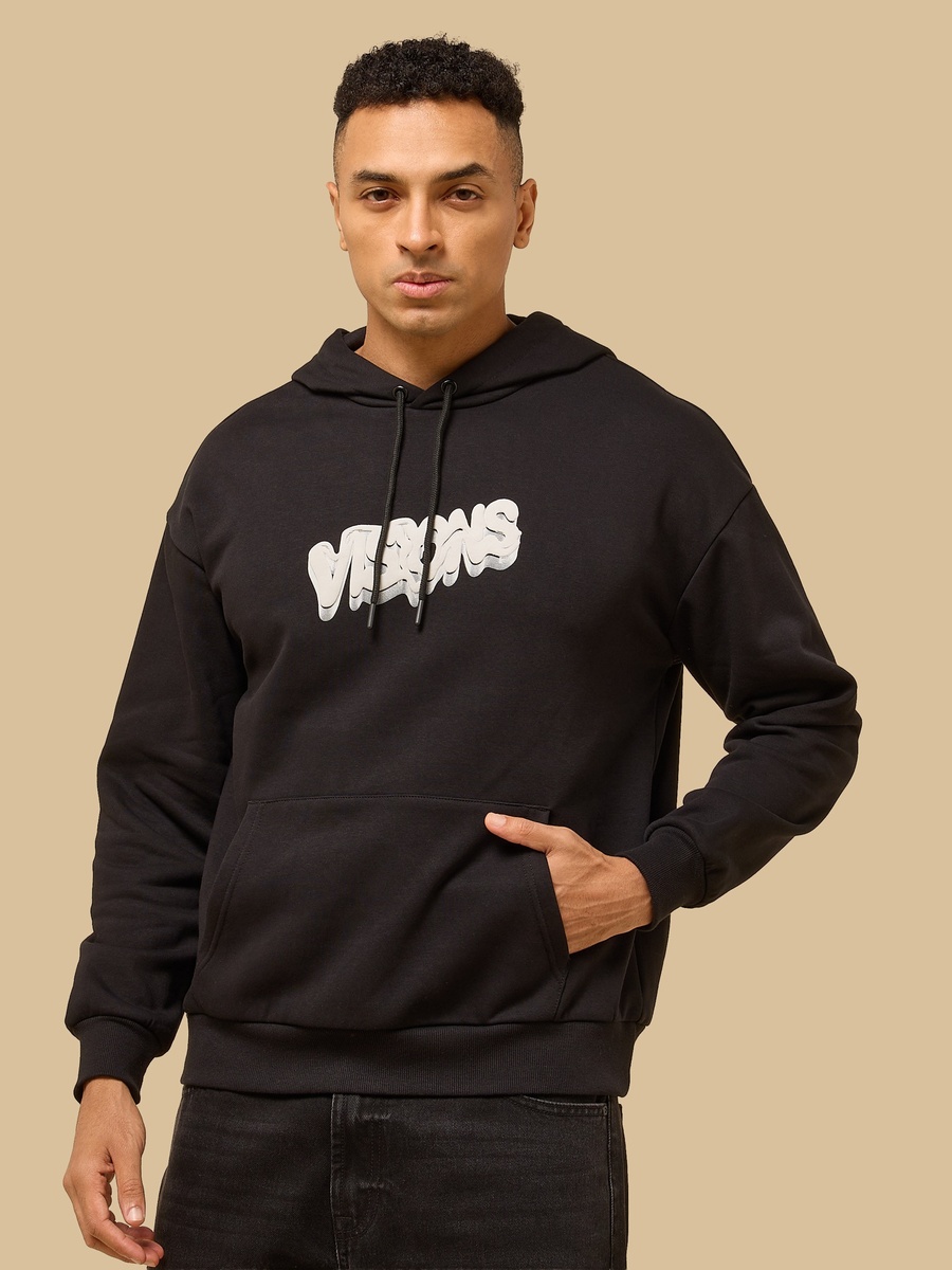 Graffiti Print Oversized Hooded Sweatshirt