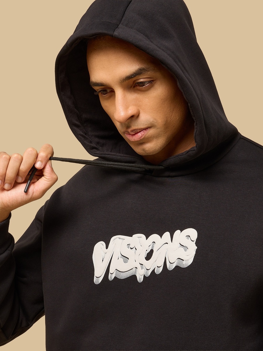 Graffiti Print Oversized Hooded Sweatshirt