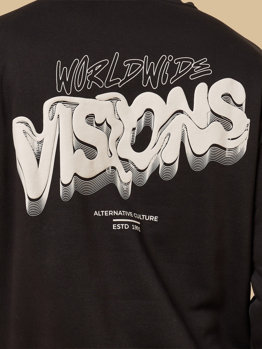 Graffiti Print Oversized Hooded Sweatshirt