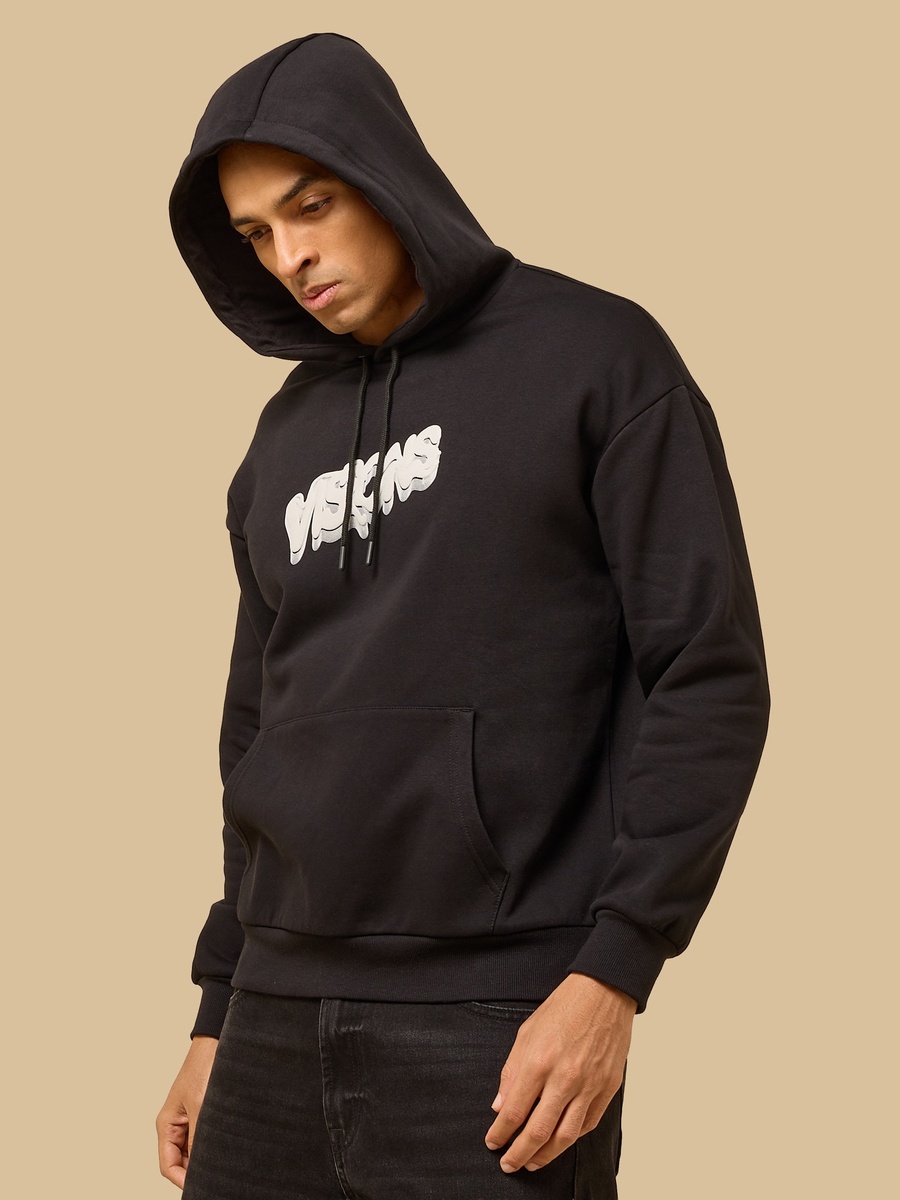 Graffiti Print Oversized Hooded Sweatshirt