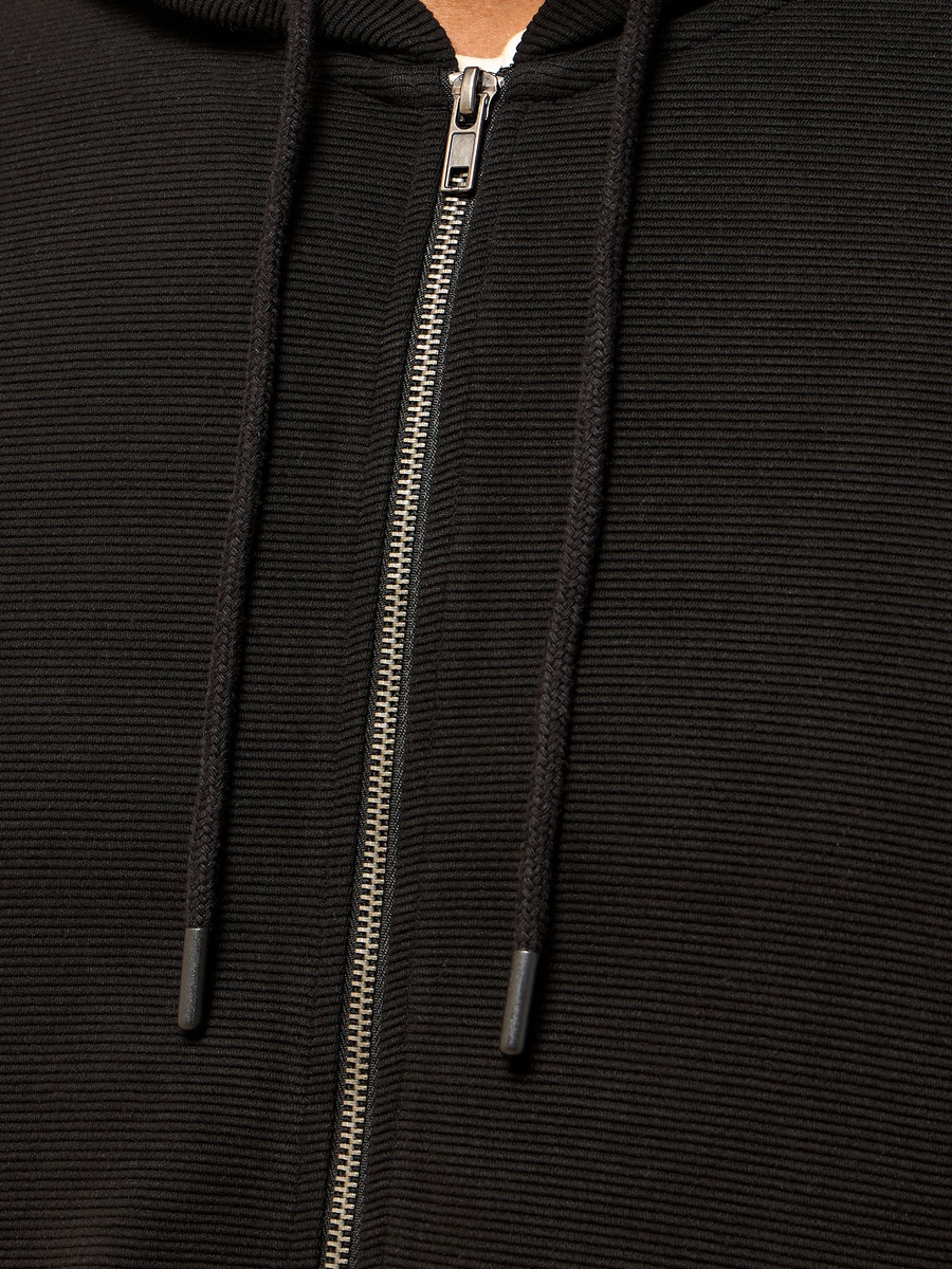 Regular Fit Ottoman Zip Through Hoodie