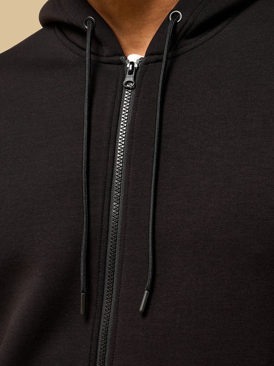Relaxed Fit Scuba Zip Through Hoodie