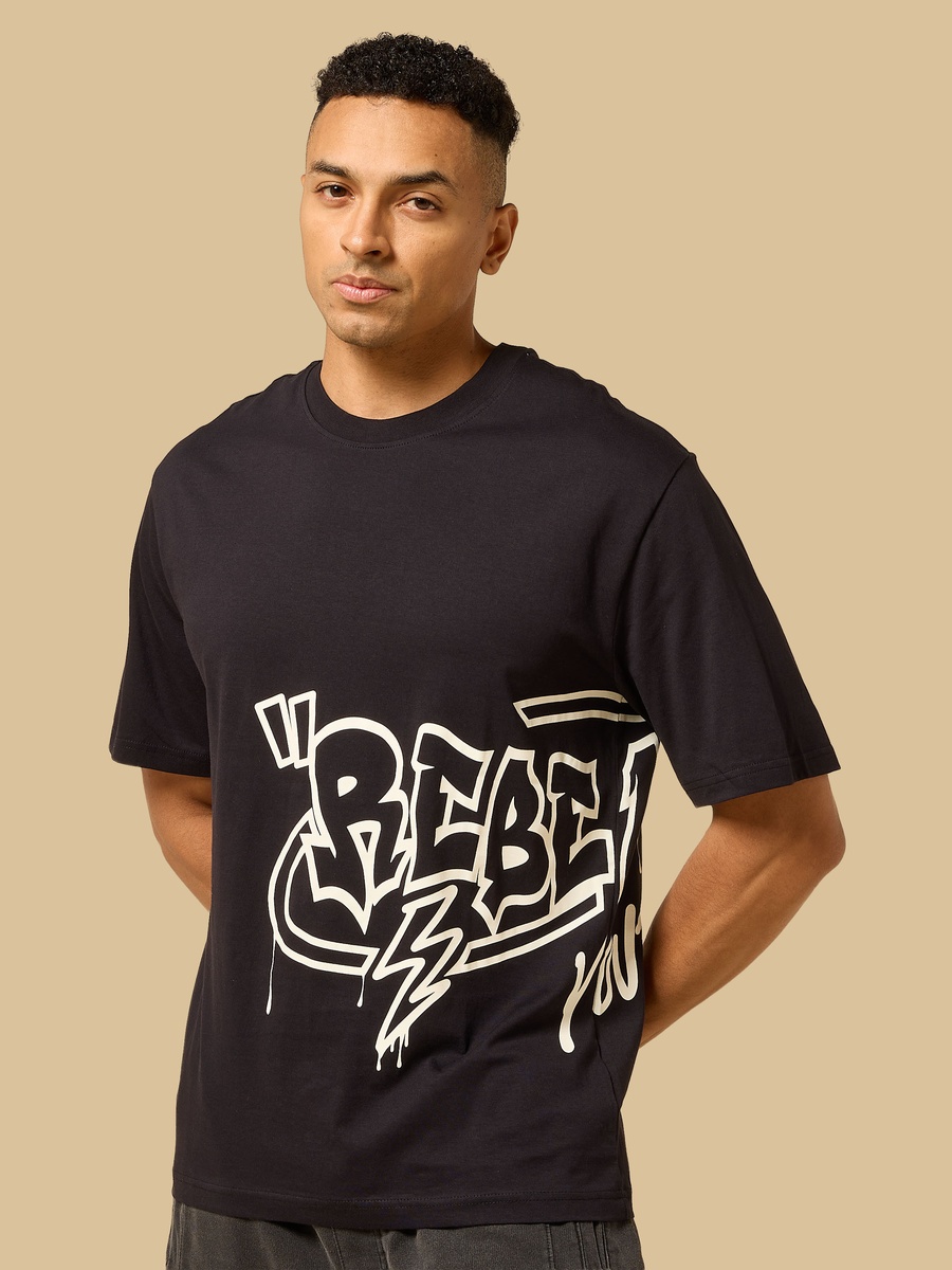 Slogan Print Relaxed Fit T-Shirt