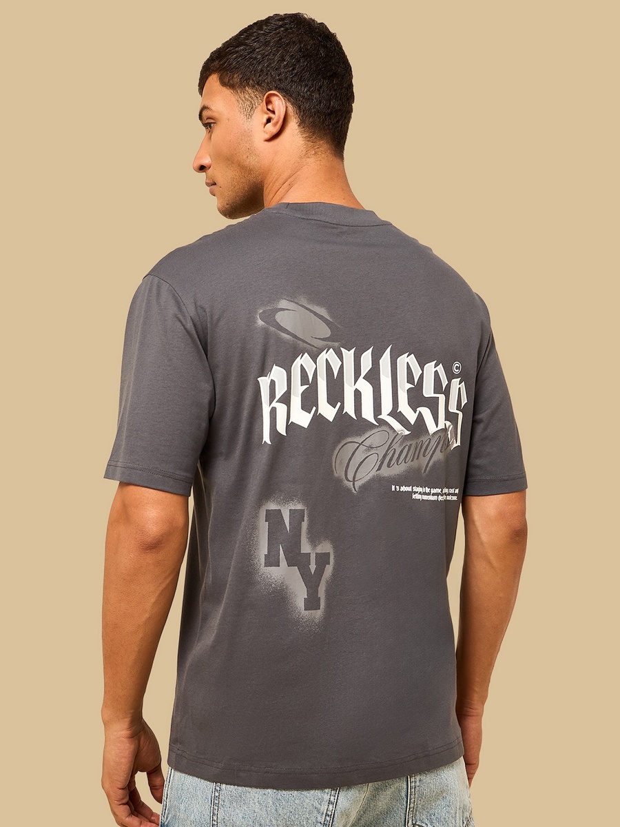 Slogan Print Relaxed Fit T-Shirt