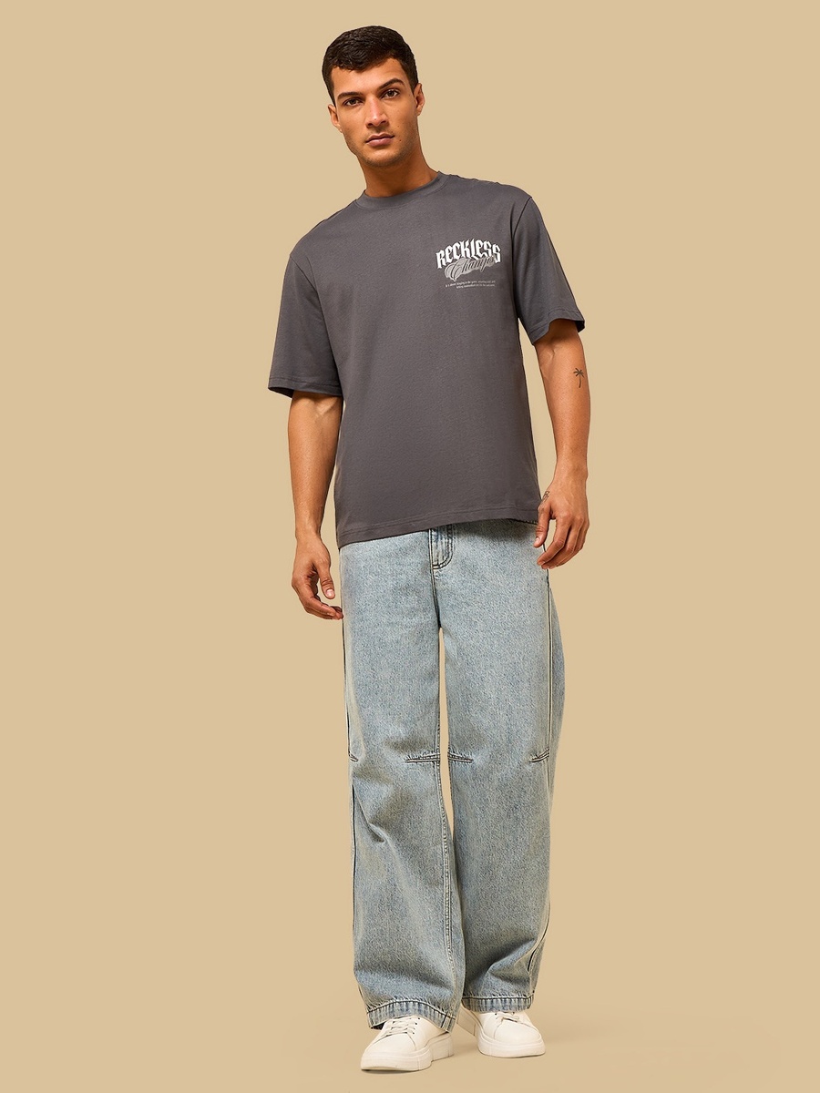Slogan Print Relaxed Fit T-Shirt
