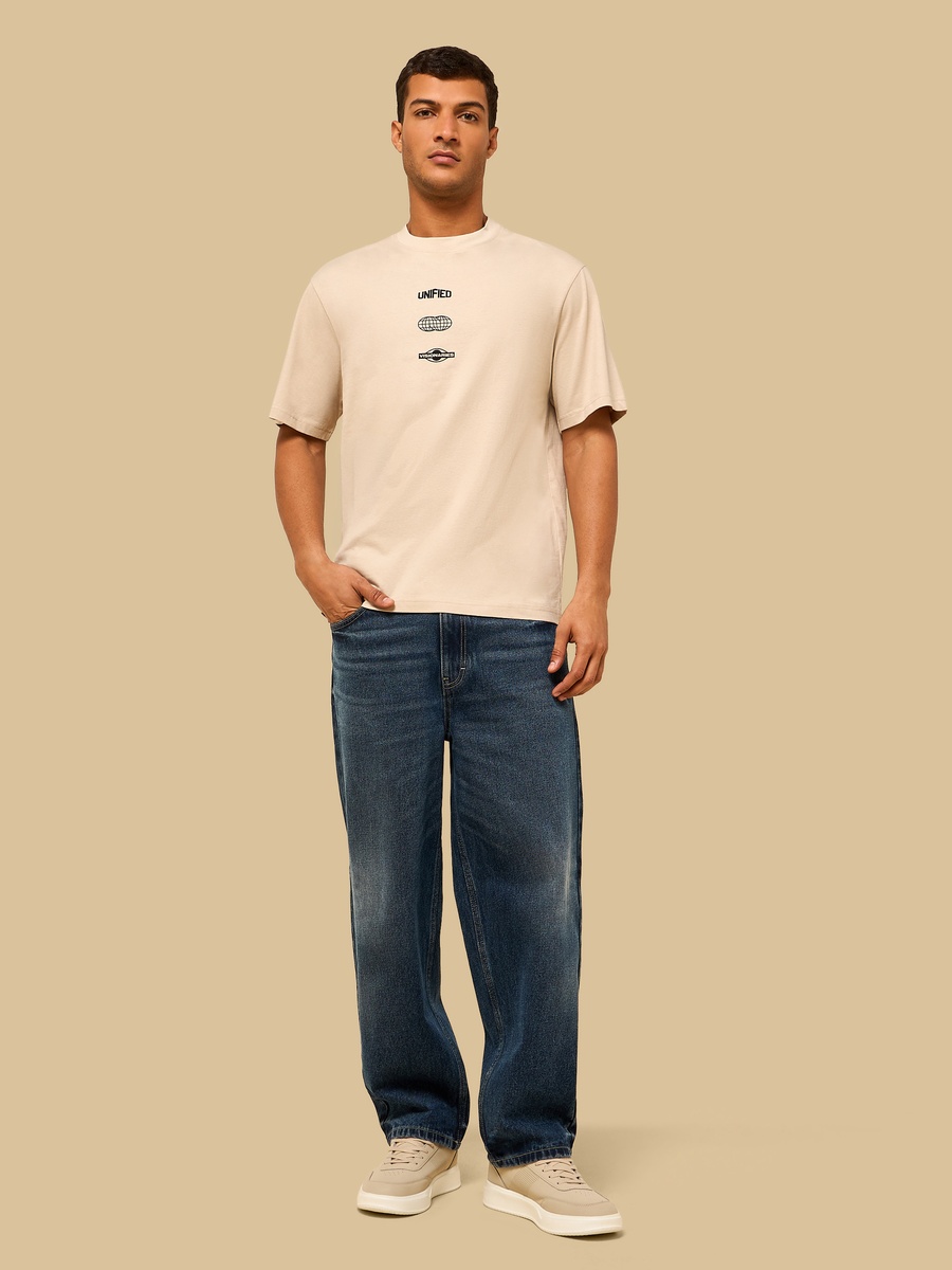 Slogan Print Relaxed Fit T-Shirt