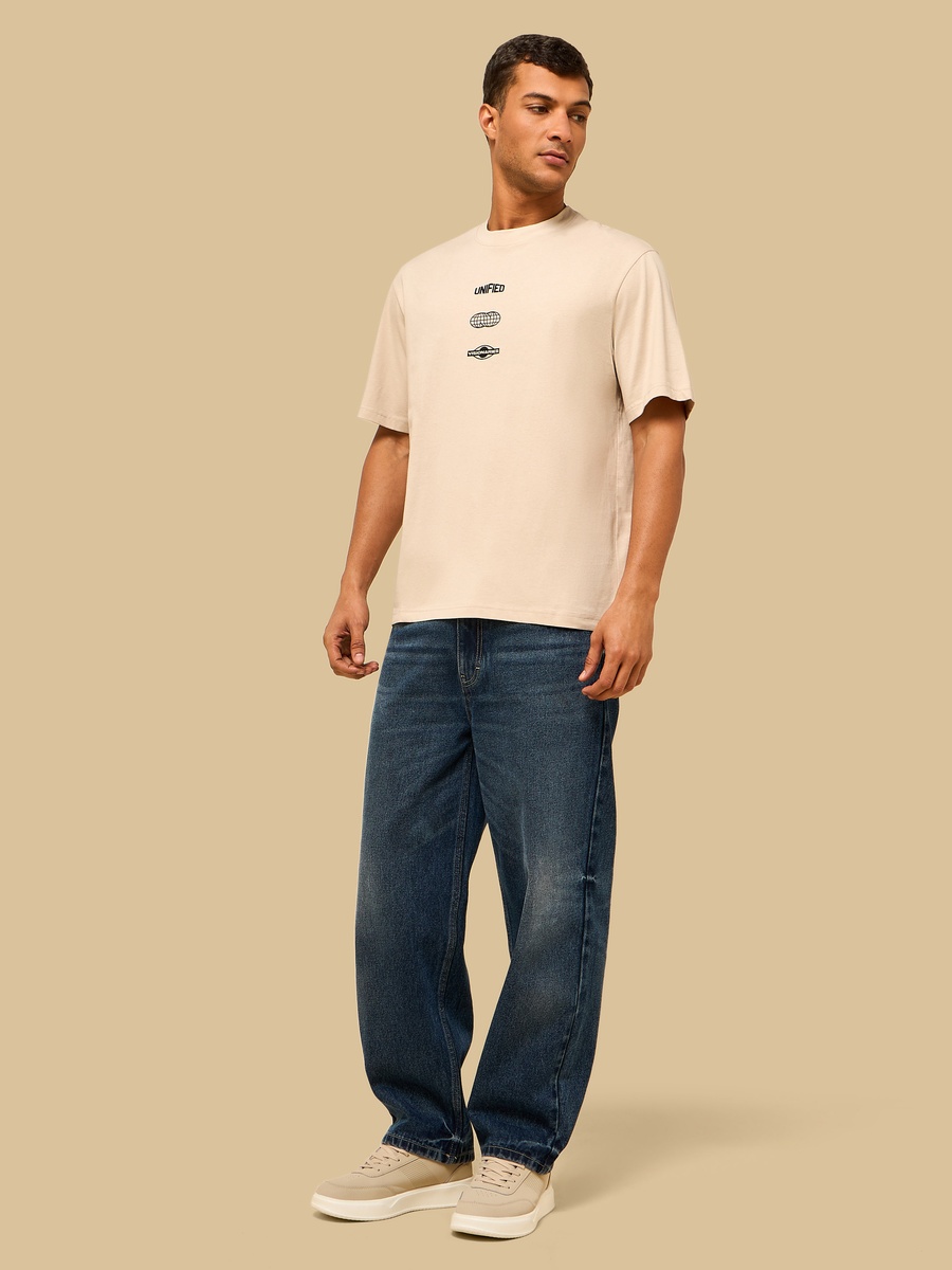 Slogan Print Relaxed Fit T-Shirt