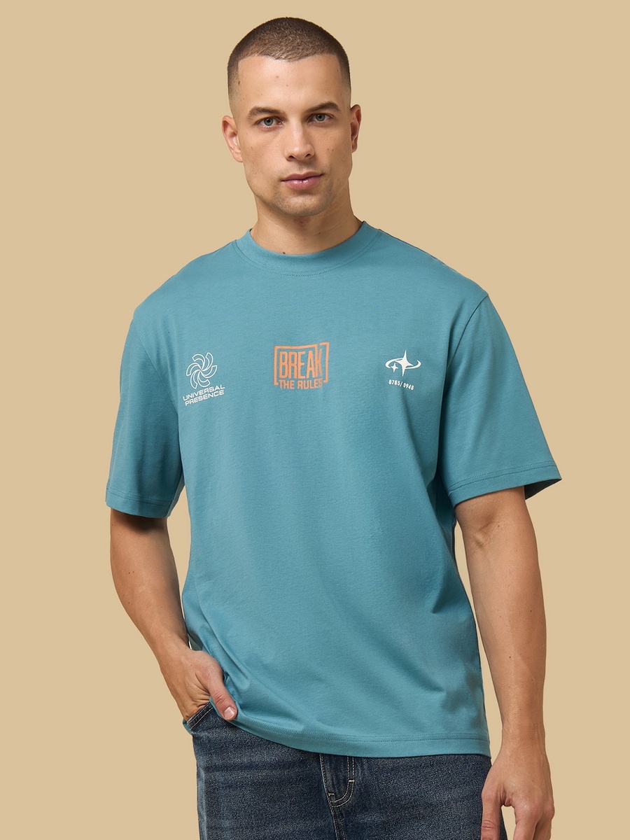 Relaxed Fit Slogan Print T-Shirt