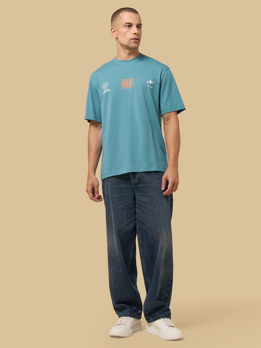 Relaxed Fit Slogan Print T-Shirt