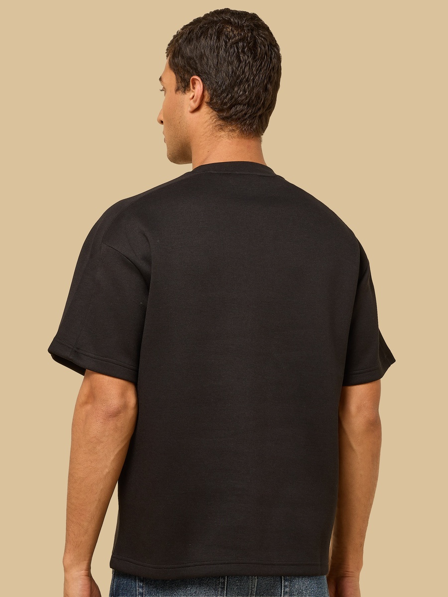 Embossed Print Oversized Scuba T-Shirt