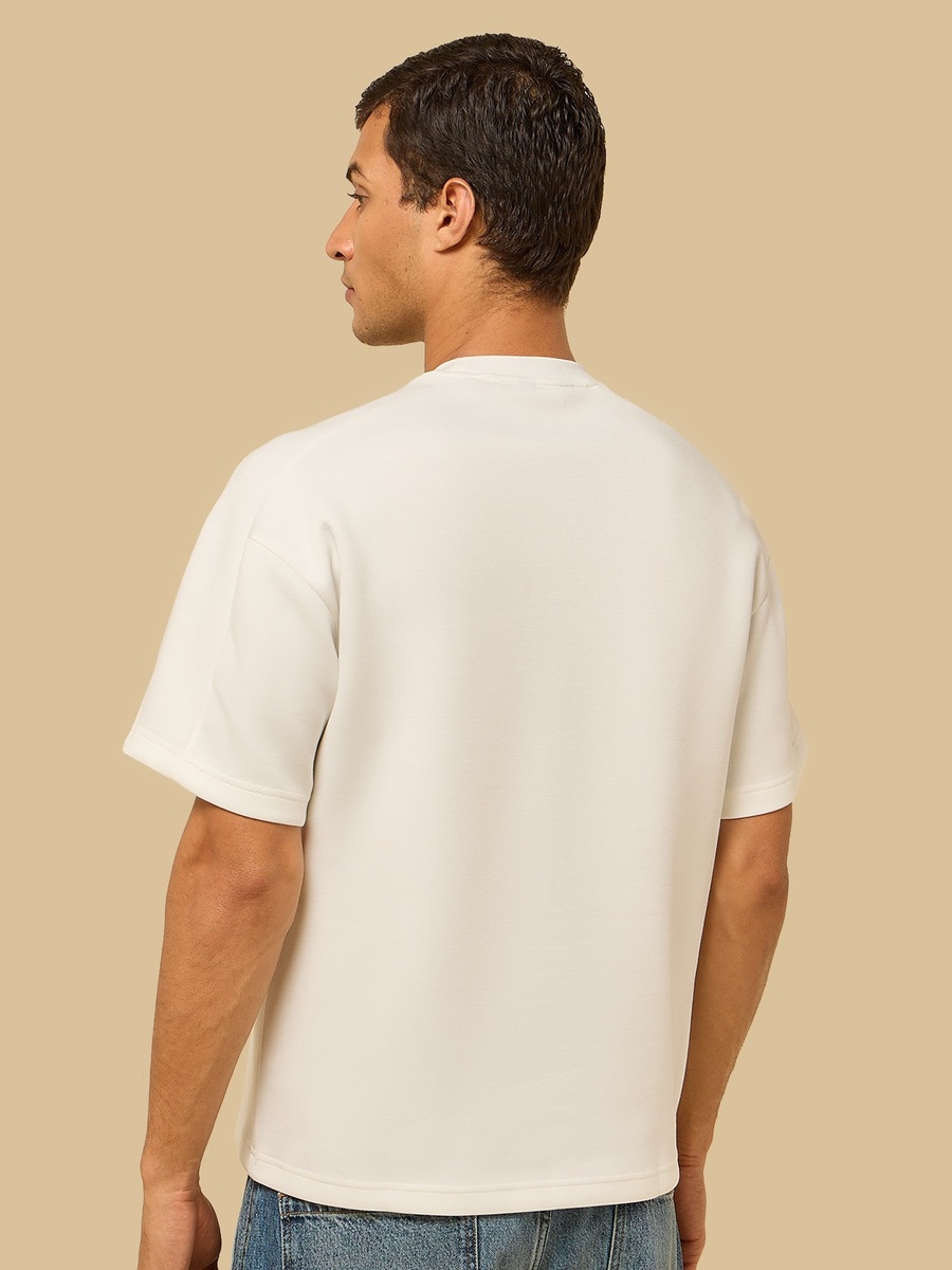 Embossed Print Oversized Scuba T-Shirt