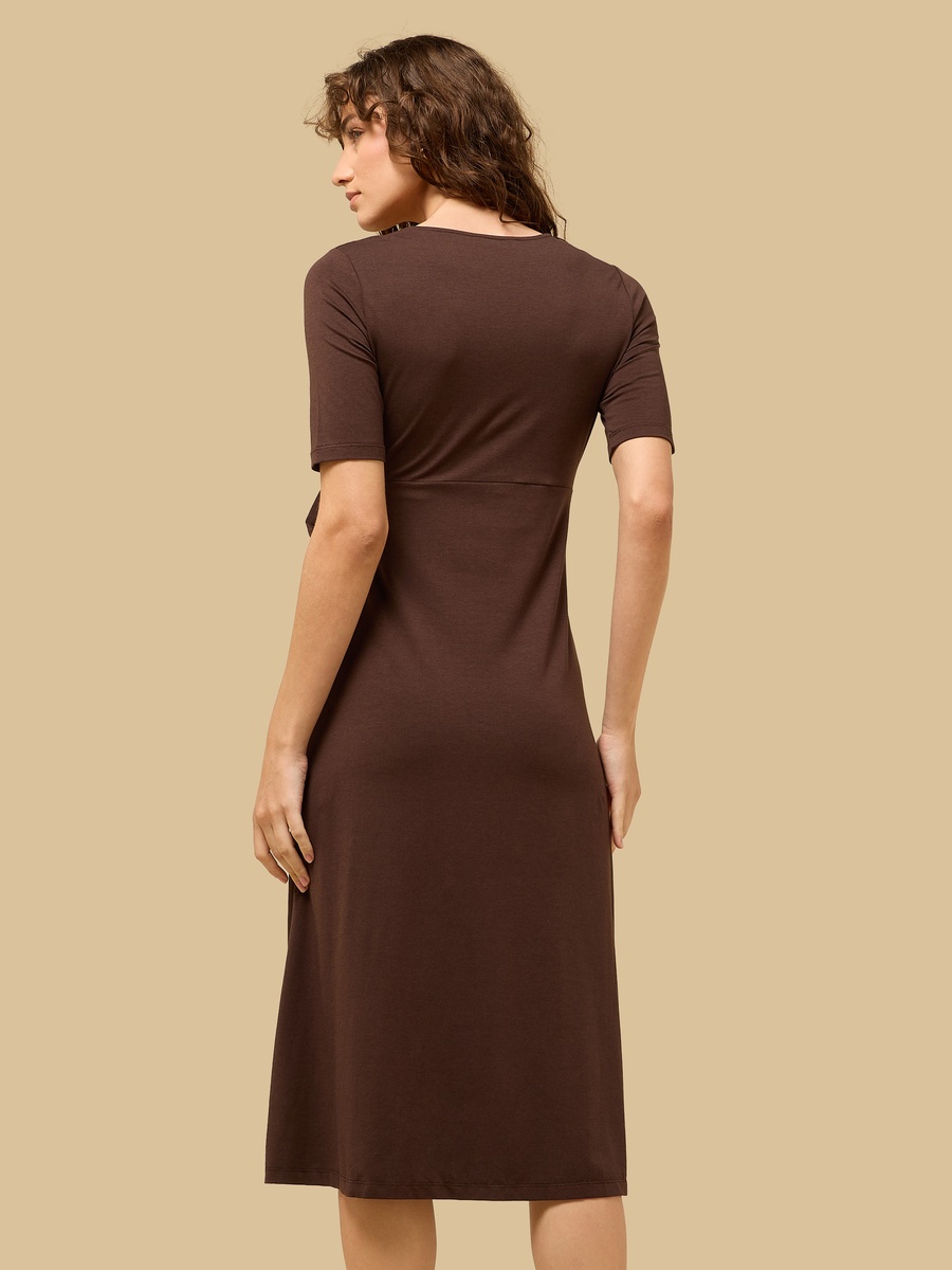 Plain Maternity Wrap Dress