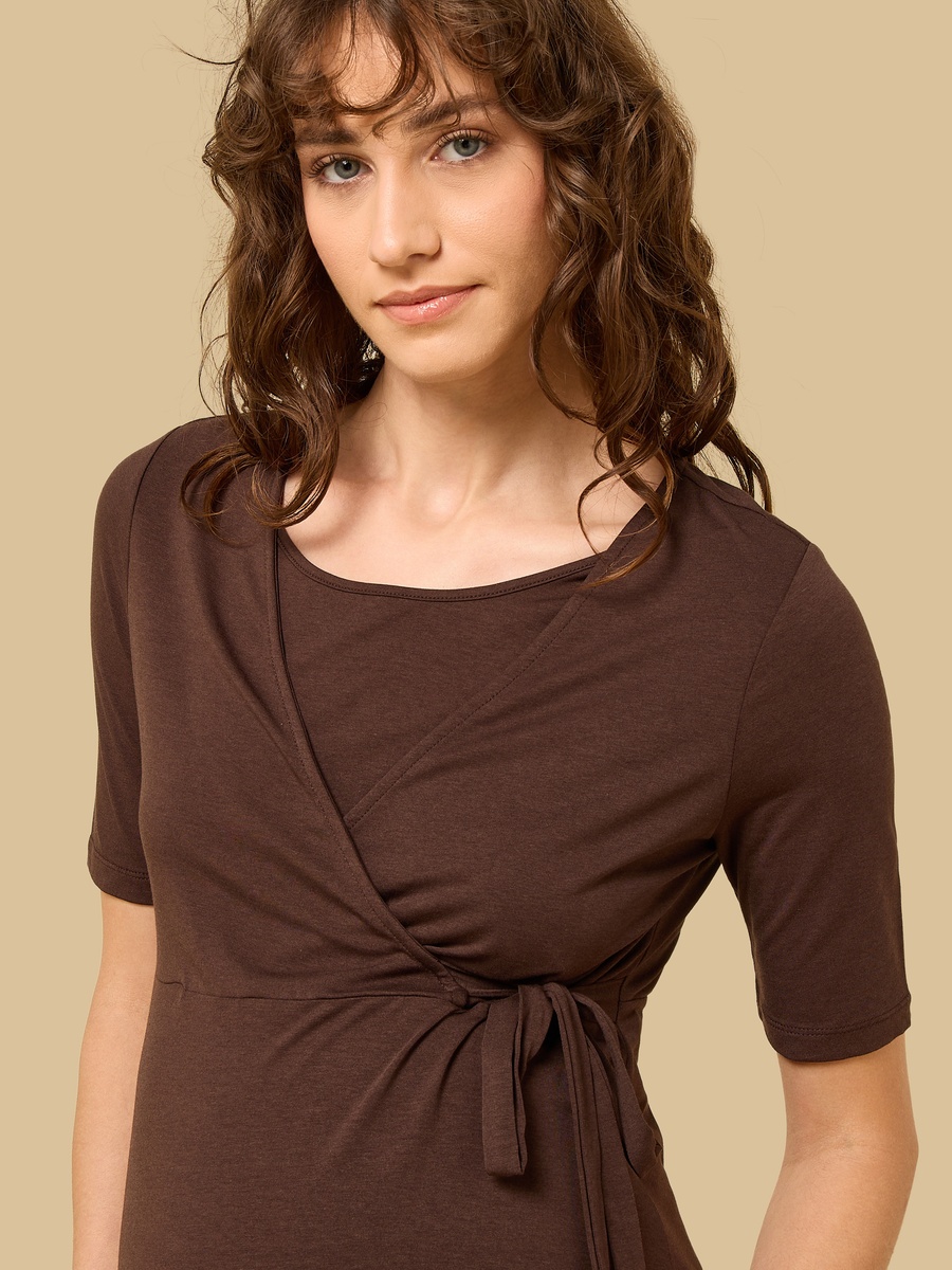 Plain Maternity Wrap Dress