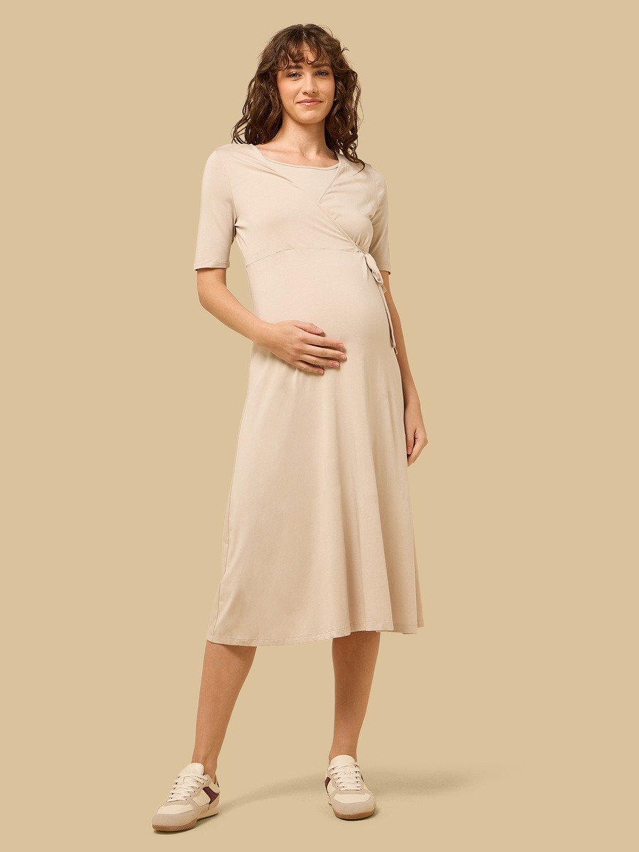 Plain Maternity Wrap Dress