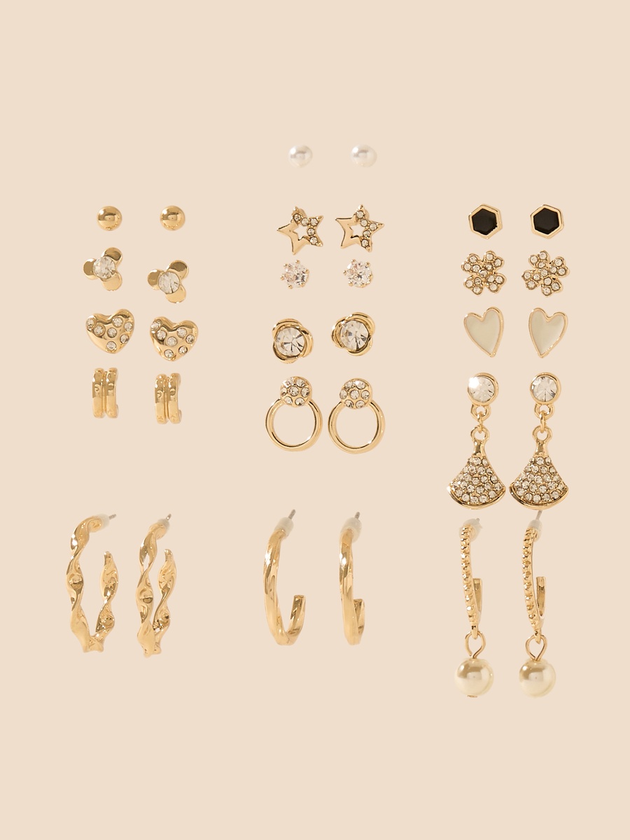 Pack of 16 - Assorted Earrings with Pushback Closure