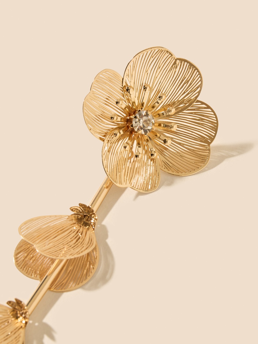 Floral Accent Earrings with Pushback Closure