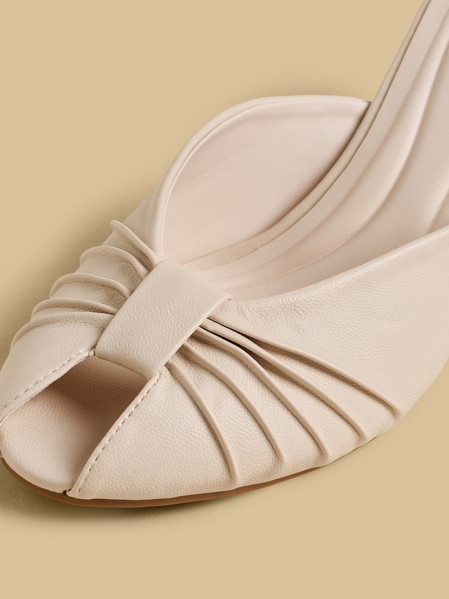 Pleated Stiletto Heel Sandals