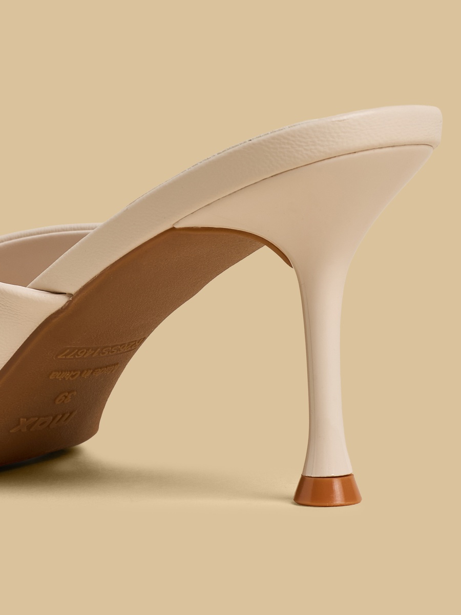 Pleated Stiletto Heel Sandals