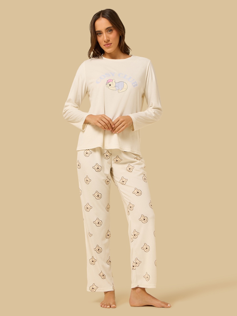 Winnie the Pooh Print Velour Pyjama Set