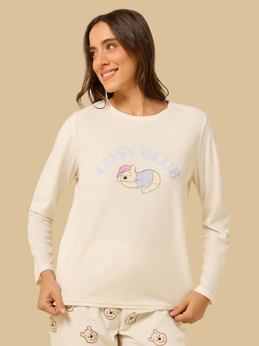 Winnie the Pooh Print Velour Pyjama Set