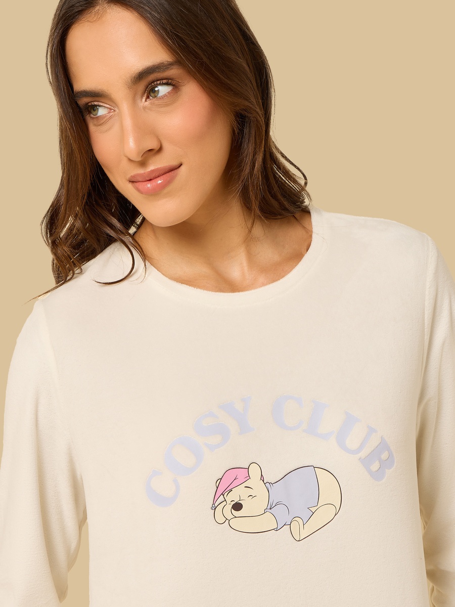 Winnie the Pooh Print Velour Pyjama Set