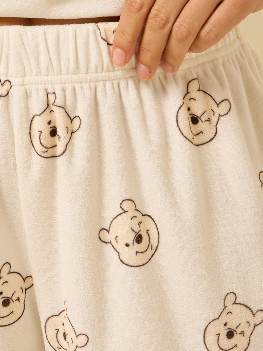 Winnie the Pooh Print Velour Pyjama Set