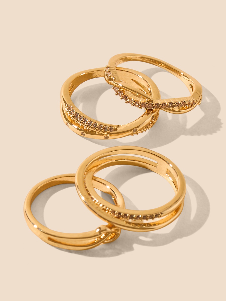 Pack of 4 - Embellished Ring