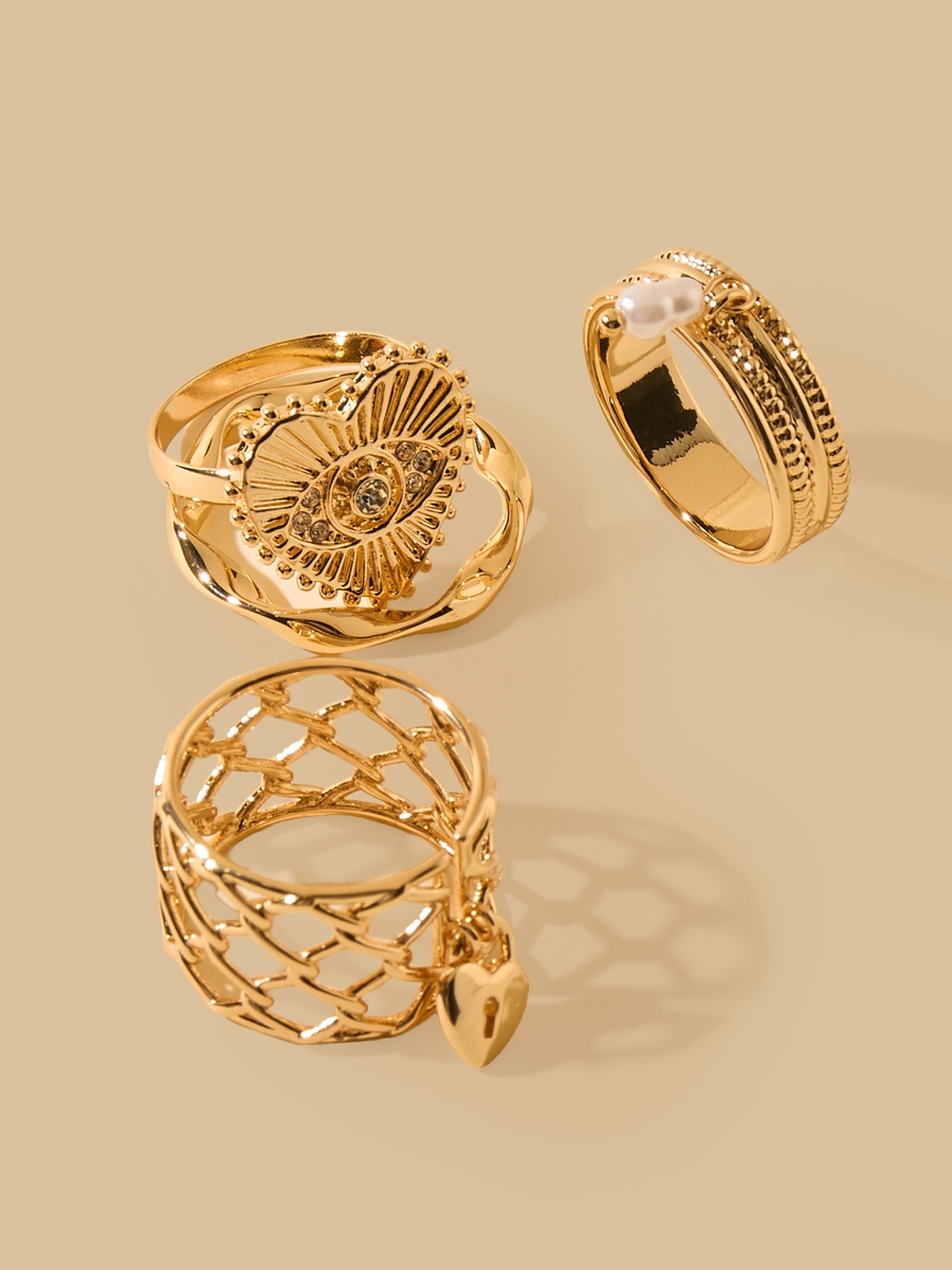 Pack of 4 - Assorted Metallic Ring