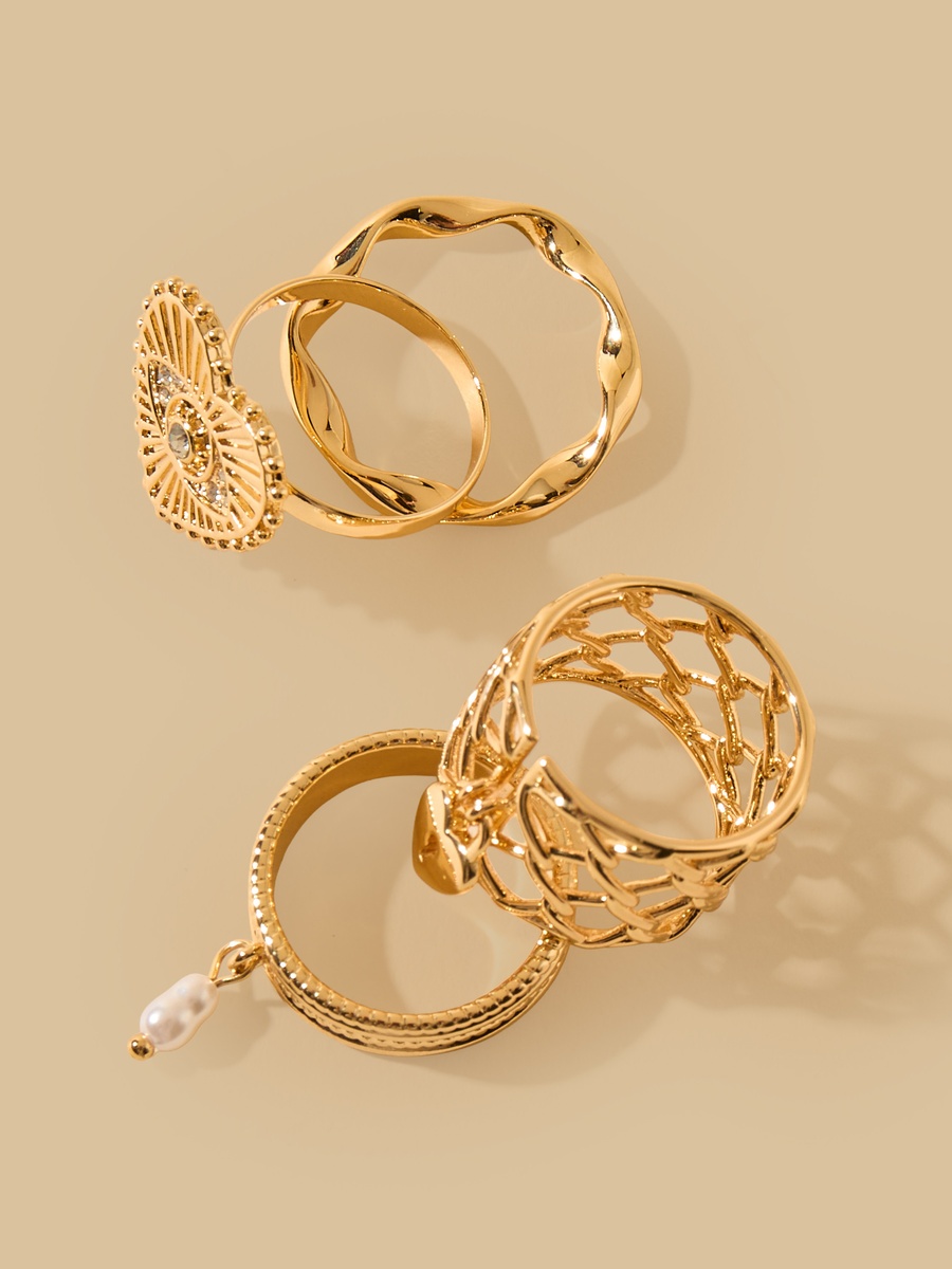 Pack of 4 - Assorted Metallic Ring