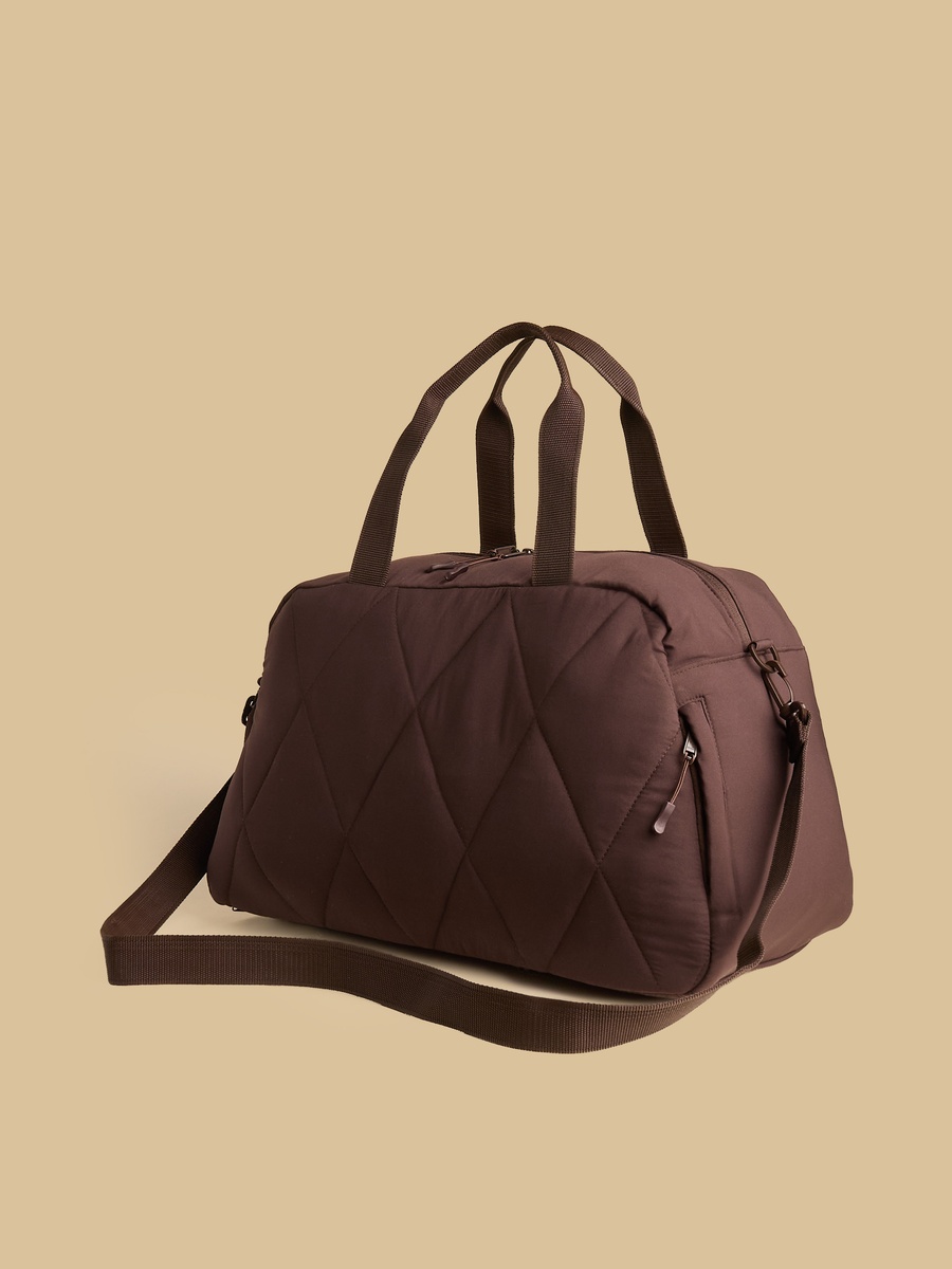 Quilted Gym Bag with Zip Closure