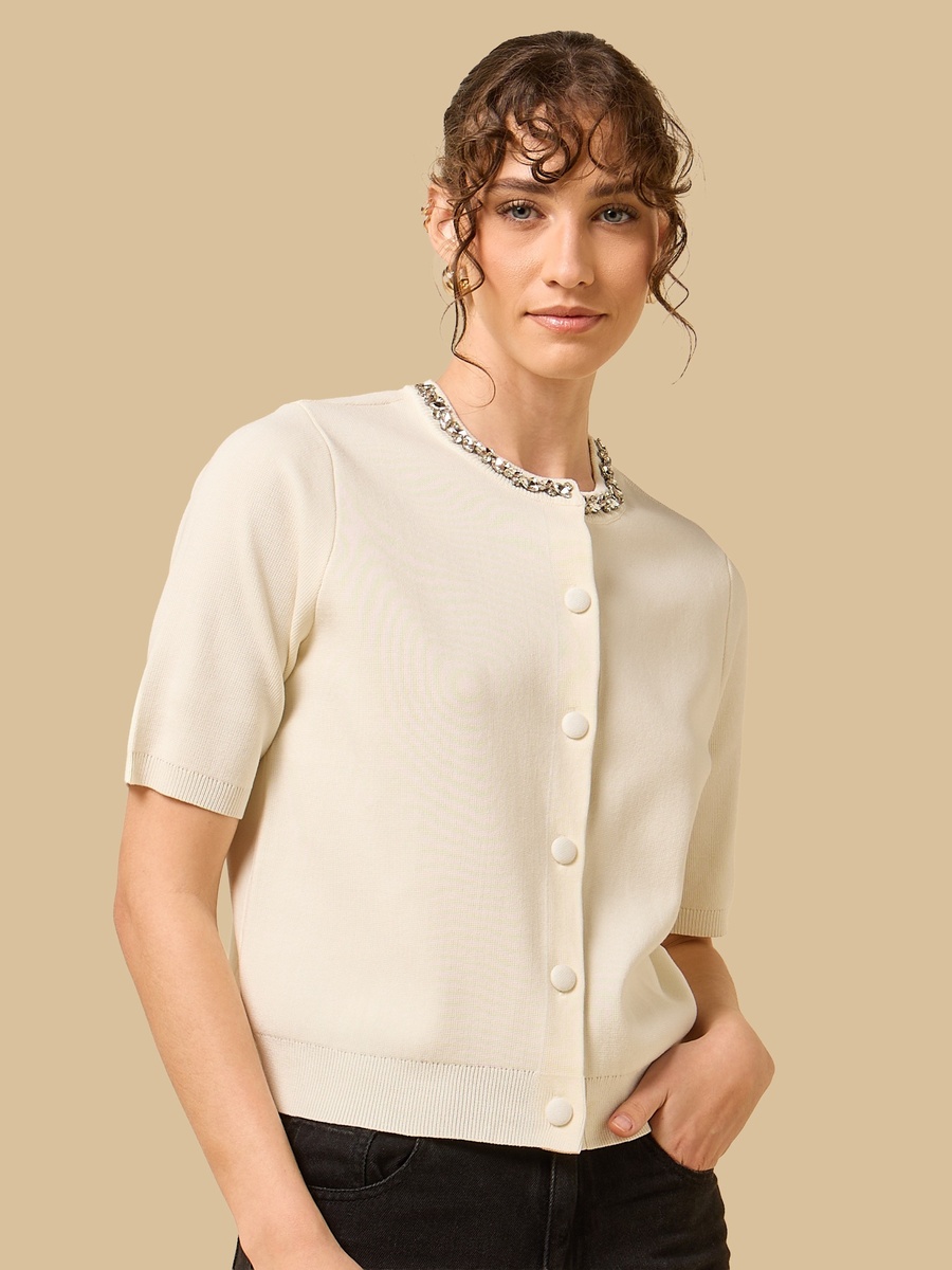 Stone Embellished Cardigan