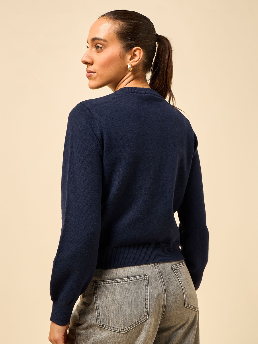 Bow Embroidered Cardigan