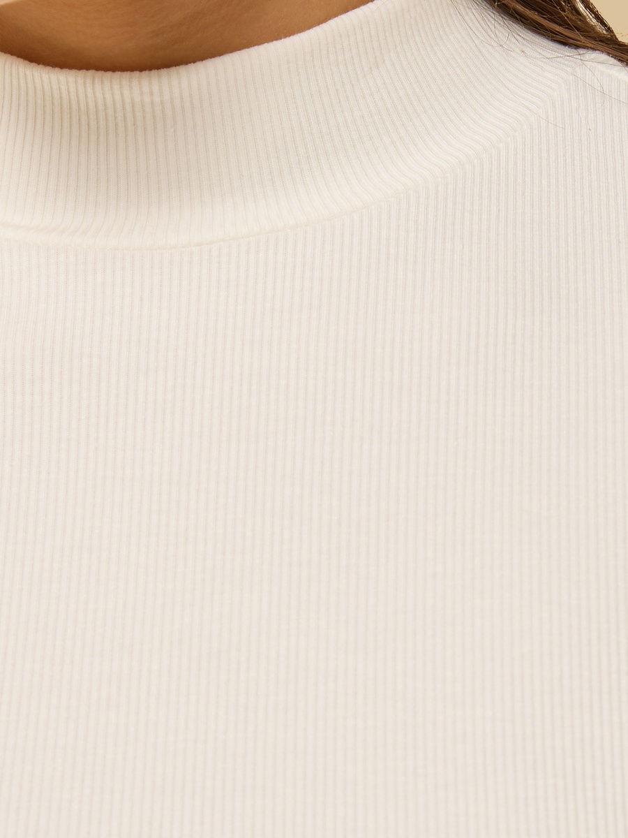 Ribbed High Neck Top