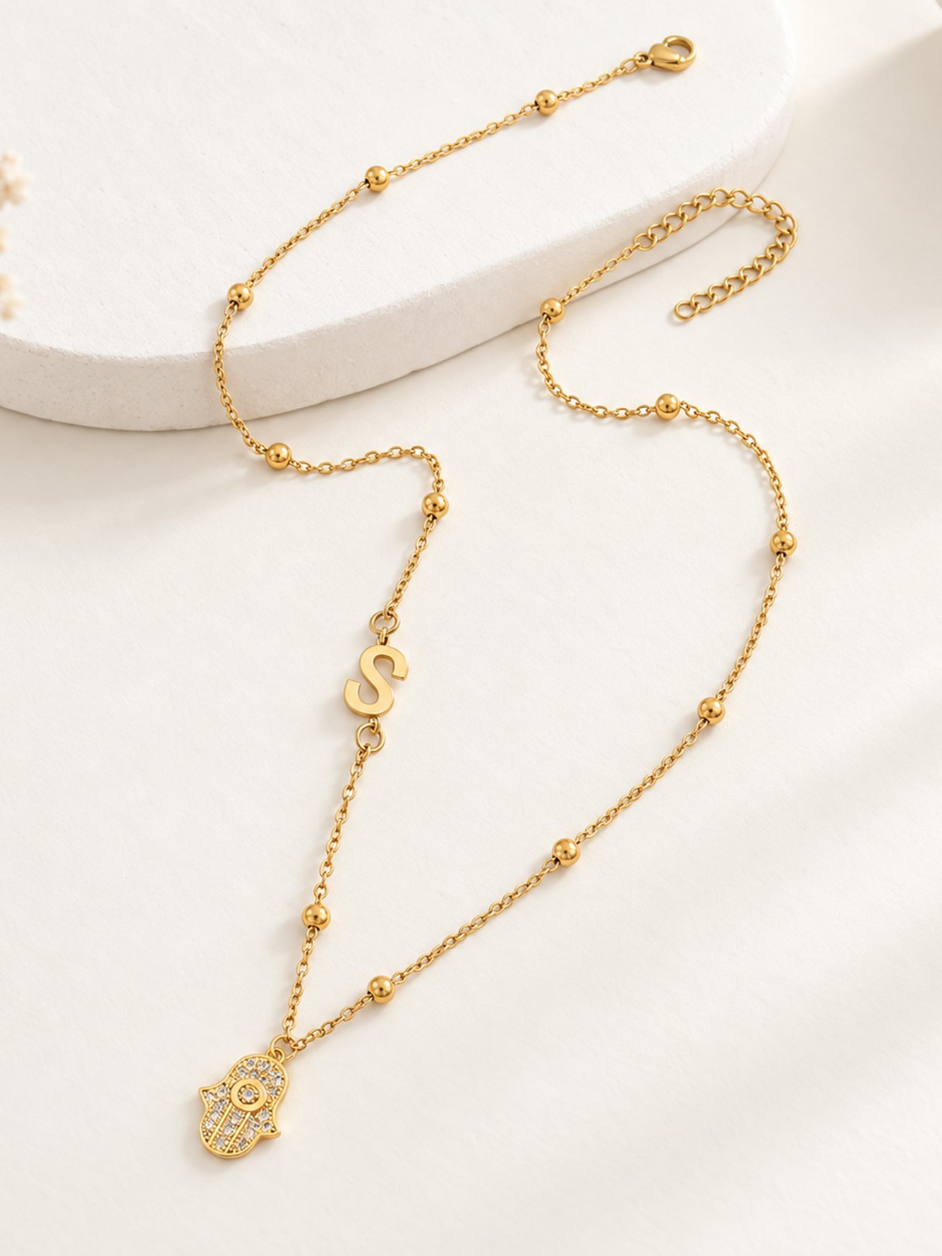 Gold Solid Pendant Necklace