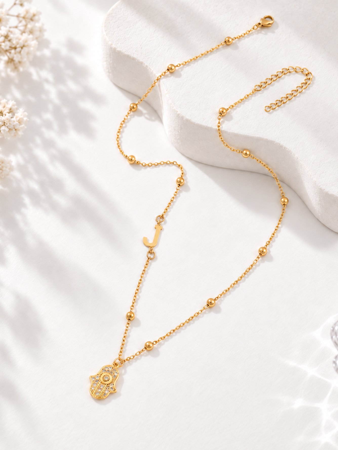 Gold Solid Pendant Necklace