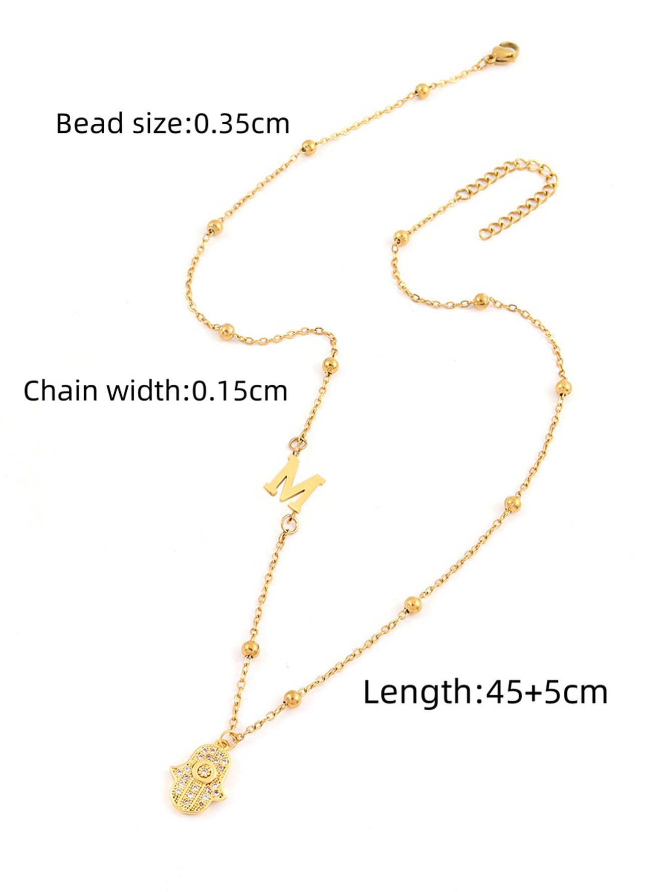 Gold Solid Pendant Necklace