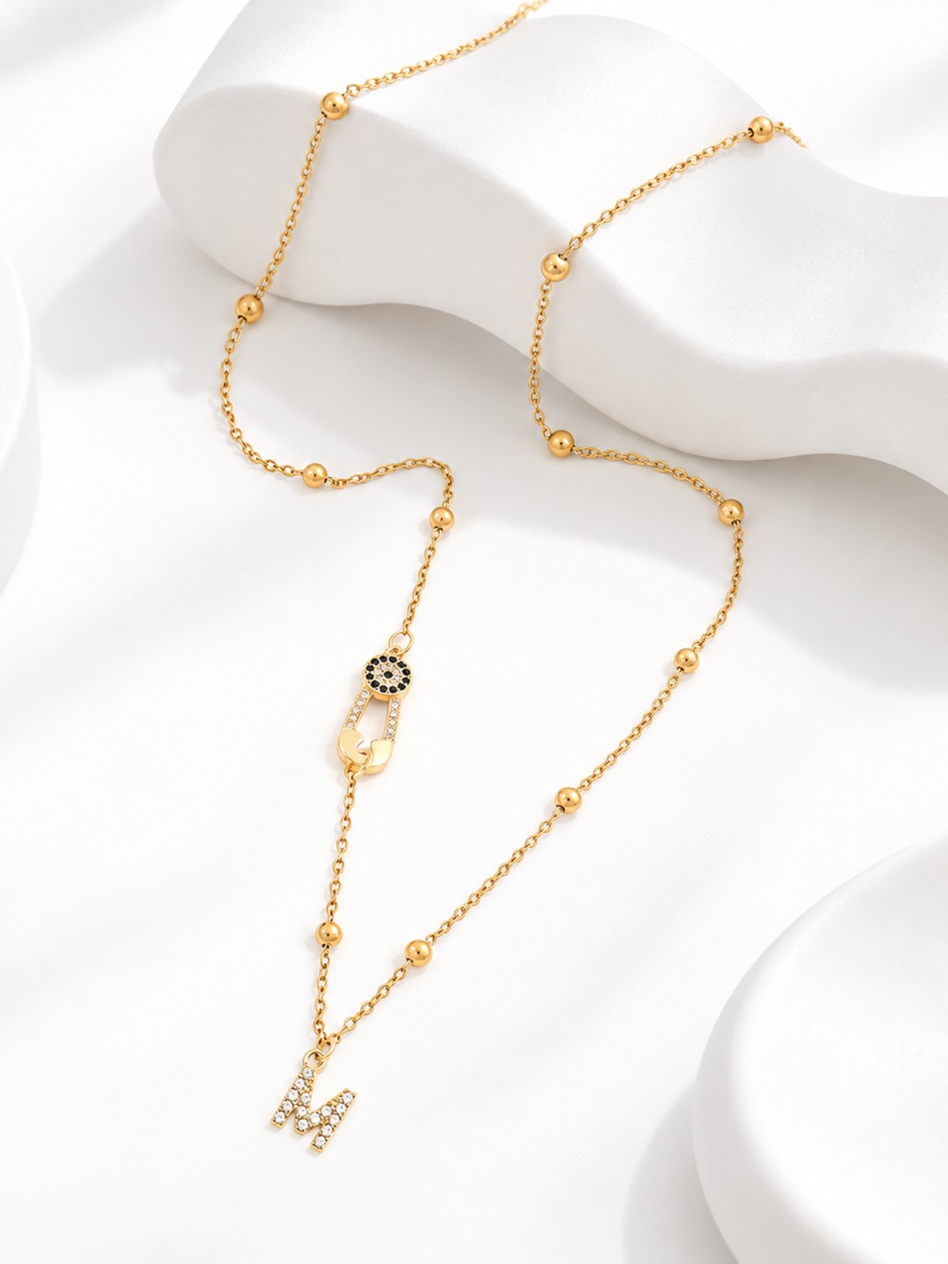 Gold Solid Pendant Necklace