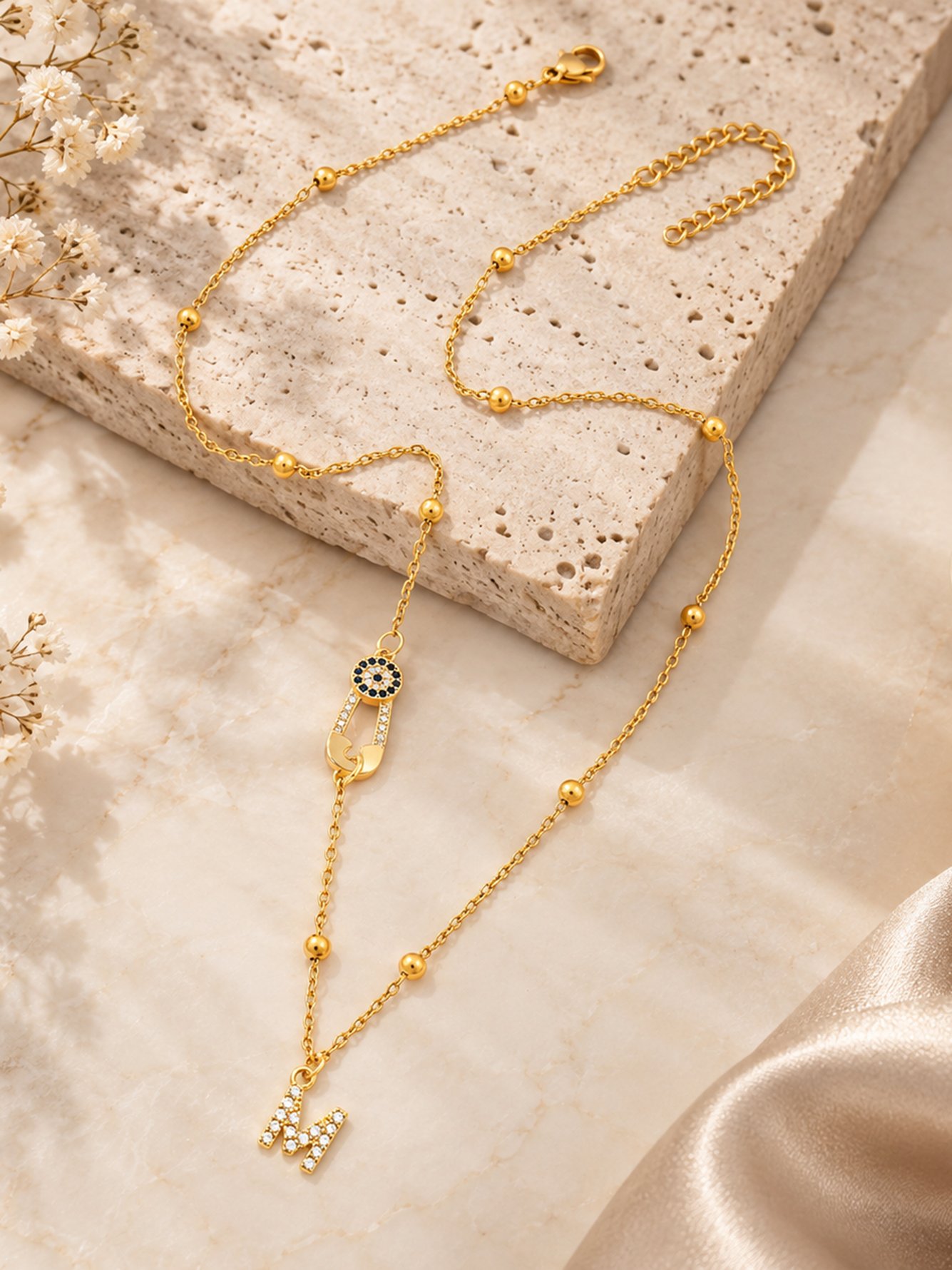 Gold Solid Pendant Necklace