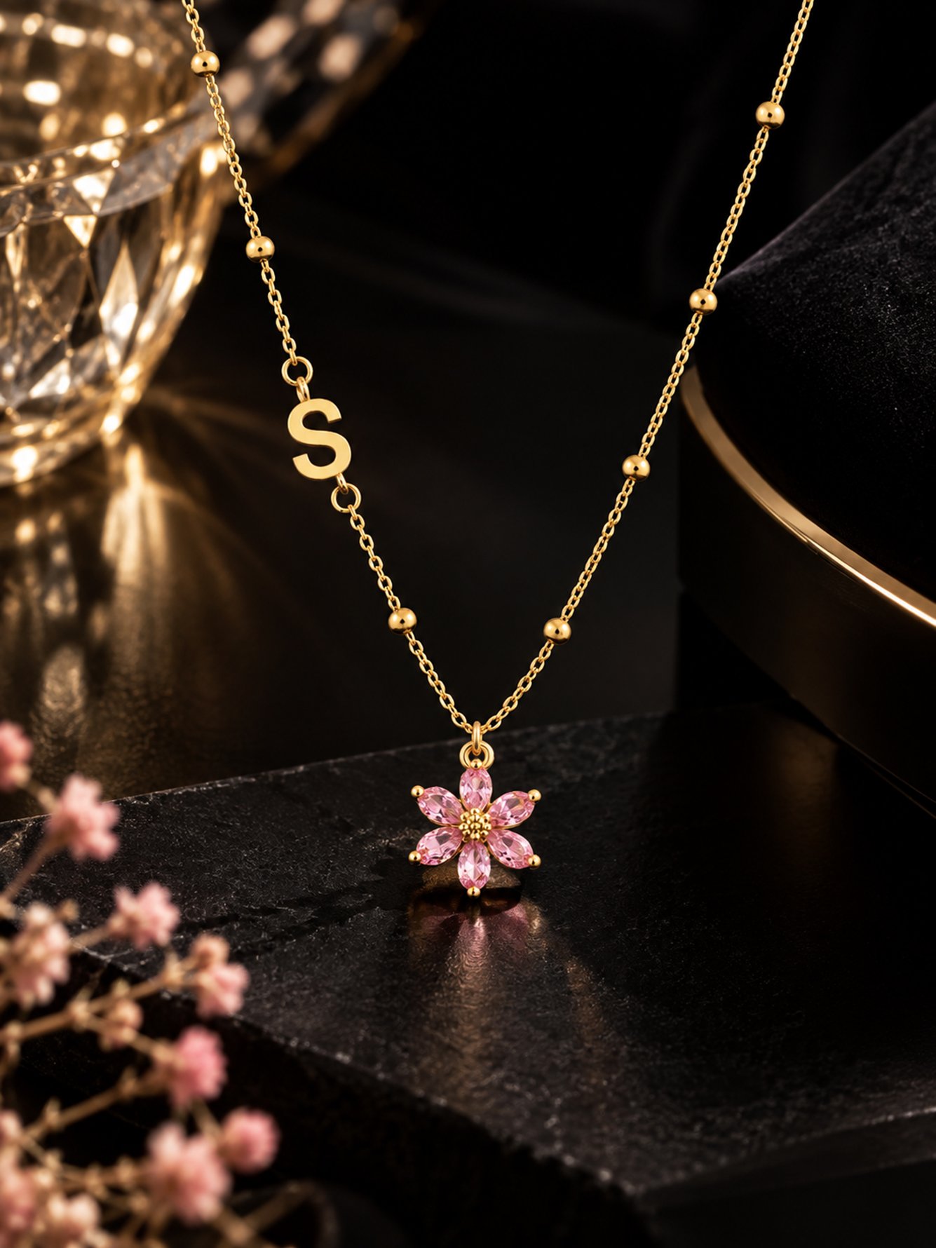 Gold Solid Pendant Necklace