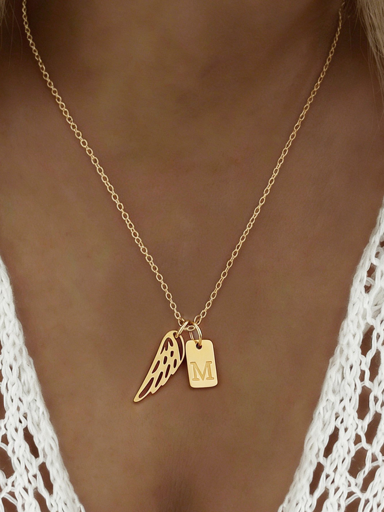 Gold Solid Pendant Necklace